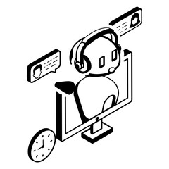 Real-Time Assistance by AI-Powered Customer Support concept,Smart Chatbot Always Ready vector design, Business corporation  sign,Automated Helpdesk Solutions  symbol,Sales Marketing illustration