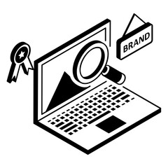 brand analysis with newly lunched competitor product isometric concept, tracking growth through Startup Intelligence vector design, Business corporation sign, Awareness symbol, Sales Marketing stock