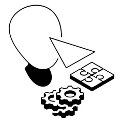 customer perception Engineering in Mind isometric concept, Cognitive Processing Sense-Making vector design, Business corporation sign,Thinking Strategy Visualizations symbol, Sales Marketing stock