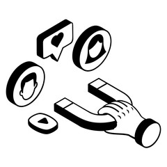 Lead Generation thru digital engagement concept,Attracting Right Audience with Authentic Engagement vector design, Business corporation  sign,  convert clients  symbol,Sales Marketing motion graphic