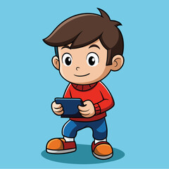 cartoon boy with a laptop