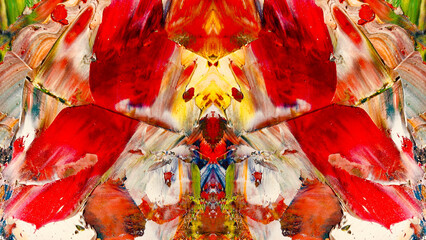 Fototapeta premium Abstract art background . Hand painting artwork on canvas .