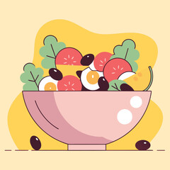 vector illustration of an apple with ice cream