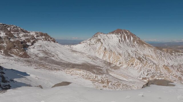 Volcanic crater of Mount Aragats, Northern summit and Eastern summit, Armenia.