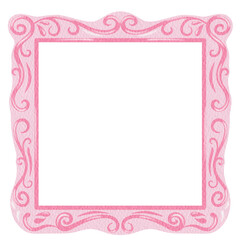Elegant Decorative Square Frame Vintage Ornate Pink Frame.  Pink Border Vintage Frame.