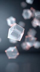 Abstract glowing polygon fragments floating against dark modern background