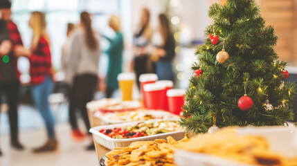 christmas tree with gifts and decorations