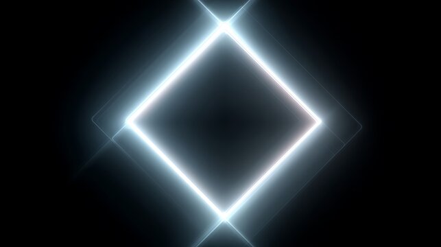 Abstract luminous wave of neon diamonds forming patterns in black void