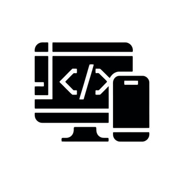 Code Screen Icon with Mobile Phone Transparent Background