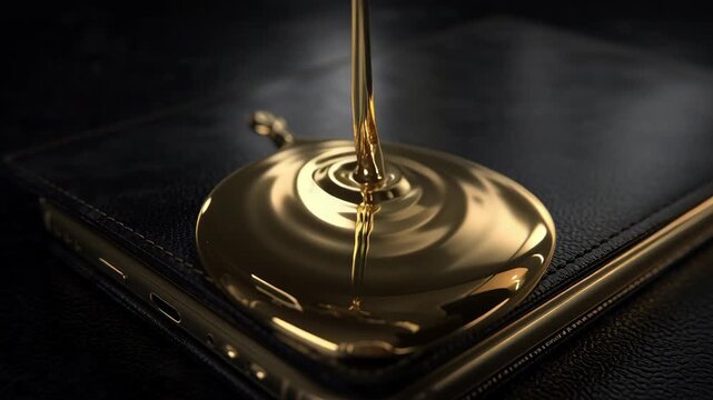 Digital Fintech Wallet Loading Liquid Gold Animation
