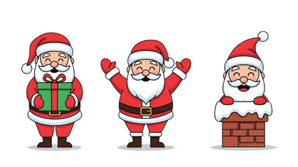 Santa Claus Character Set for Christmas Holiday Celebrations and Winter Festivities