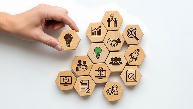 Assembling key business ideas and strategic elements for innovative growth and problem-solving success