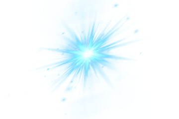 Minimalist blue glowing star in PNG format with transparent background. Soft light, gentle glow, and subtle sparkles for clean, elegant designs.