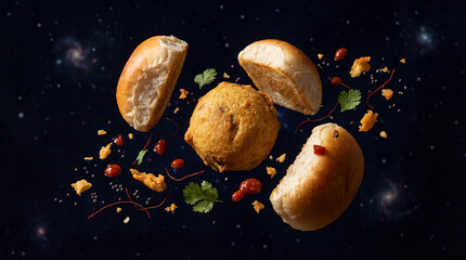 Vada Pav Suspended Midair Like a Floating Sculpture