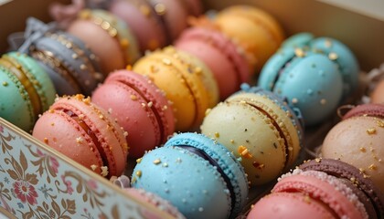 colorful macaroons on a plate