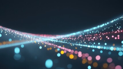 Abstract colorful waves of light creating a dynamic visual effect.