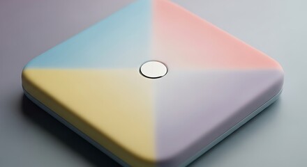 Abstract pastel colored diamond shape with a small white circle in the center