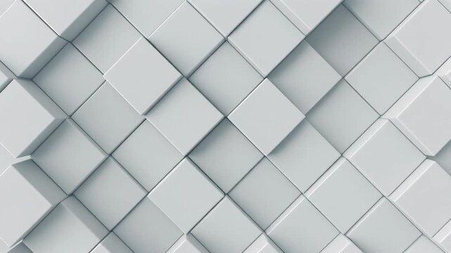 3D white cube grid with alternating depth