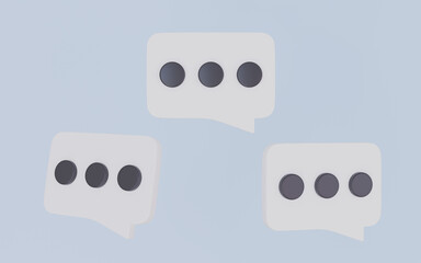 Message icon for user interface web design symbol 3d illustration