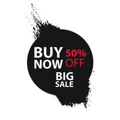 Grunge Brush Stroke Sale and Discount Label, Black Friday shopping Ink Splash 