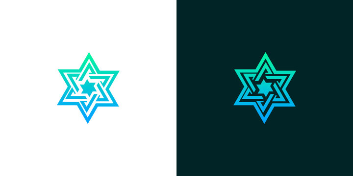 Star of David Gradient Icon - Vector Design for Symbolic Representation