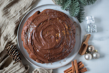 sweet home made christmas gingerbread chocolate brownies