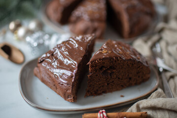 sweet home made christmas gingerbread chocolate brownies