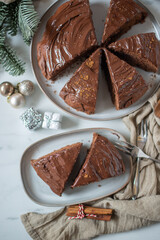 sweet home made christmas gingerbread chocolate brownies