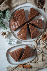 sweet home made christmas gingerbread chocolate brownies