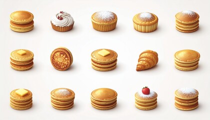 Obraz premium Ideal for bakery websites, menus, or social media posts, this highquality image showcases a variety of delectable baked goods.