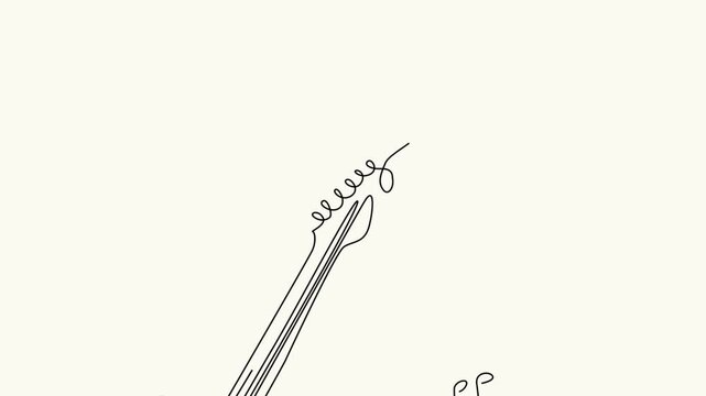 A clean, versatile animation where music staff lines gracefully transform into a simple guitar silhouette. This minimalist graphic is perfect for music school intros, website headers