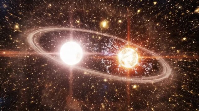 Abstract cosmic explosion illustrating energy light and motion in deep space