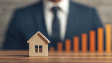 Modern investor analyzing home loan interest rate chart in real time for financial insights