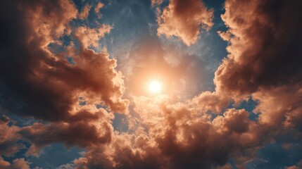 Fototapeta premium Subtle sky flare awakening chaos nature digital art outdoor aerial perspective epiphany concept