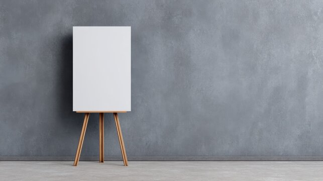 Creating visual presentations with a minimal white flip chart on tripod stand in a modern office environment