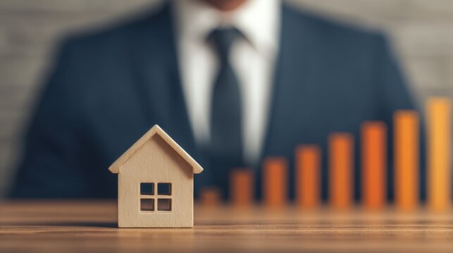 Modern investor analyzing home loan interest rate chart in real time for financial insights