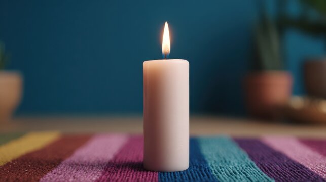 Celebrating kwanzaa symbolic three-color bar with warm candle glow cultural scene artistic photography intimate perspective