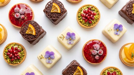 Assortment of Gourmet Mini Desserts and Pastries