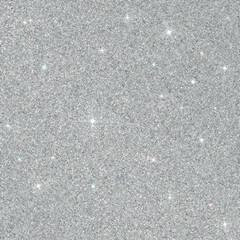 Glitter silver sparkle background. Abstract texture for festive holiday celebration cards, party invitations, luxury packaging and social media designs.