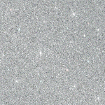 Glitter silver sparkle background. Abstract texture for festive holiday celebration cards, party invitations, luxury packaging and social media designs.