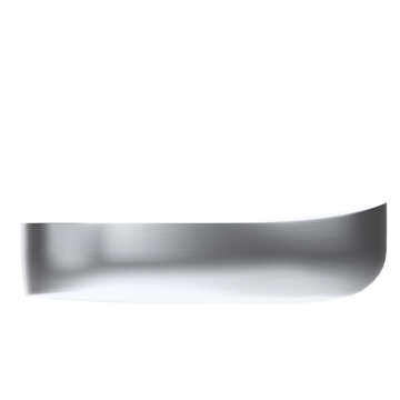 3D rendering illustration of a stainless steel bedpan