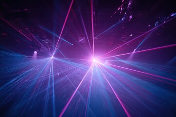 Fototapeta premium Dynamic Laser Beams. Futuristic Light Display for Nightlife and Concert Celebration