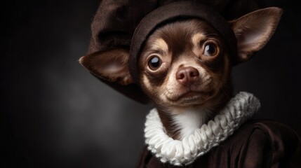 Obraz premium Dog dressed in historic outfit
