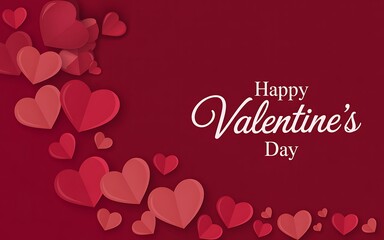 Festive valentine s day background with scattered hearts and text