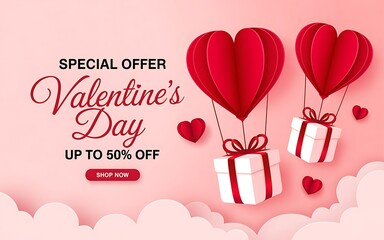 Valentine s day special offer hot air balloons with gifts and sale discount