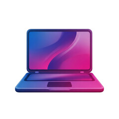 A vibrant illustration of an open laptop with a colorful gradient display, perfect for digital design.
