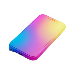 A colorful smartphone with a gradient design, showcasing modern technology and sleek aesthetics.