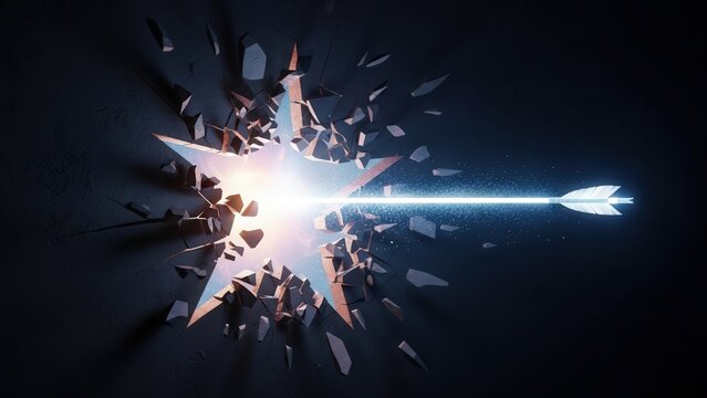 Intense visual emphasizing decisive innovation and power