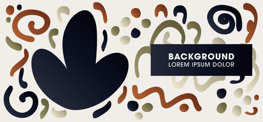 Abstract Vector Gradient Banner with Random Lines, Energetic Doodle Art Banner. 