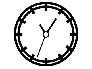 Elegant clock concept on white background. slim round watch. analog clock illustration